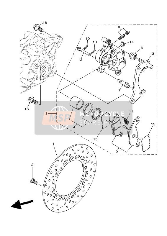 5P0F58270000, Cale,  Etrier, Yamaha, 0